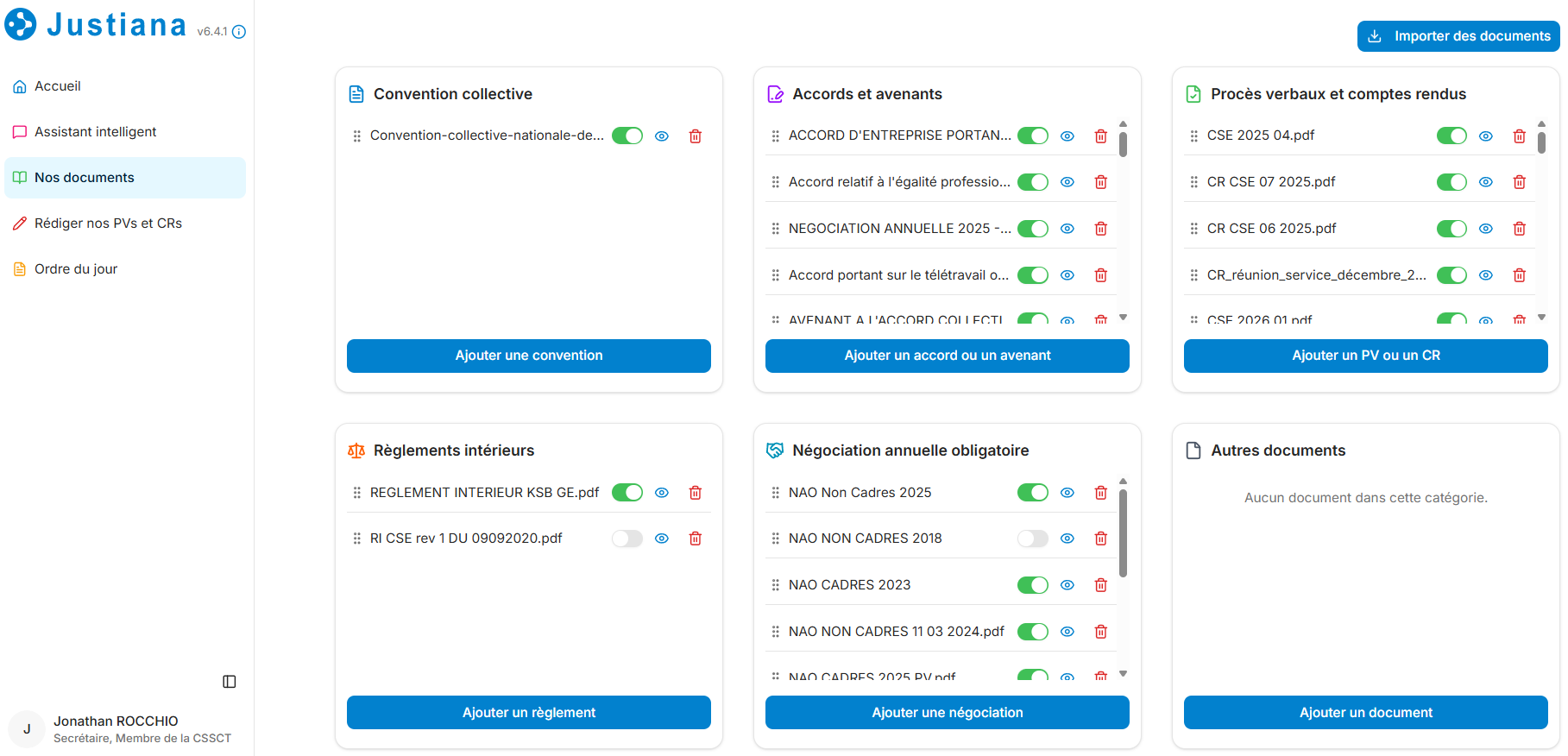 Capture d'écran – Base documentaire CSE & Recherche