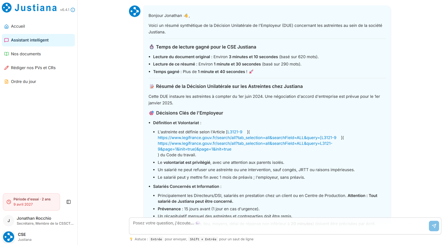 Capture d'écran – Synthèse de documents